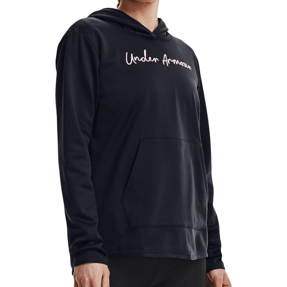 Under Armour Womens LG Loose Fit Logo Lightweight Fleece Sportcore Casual Hoodie